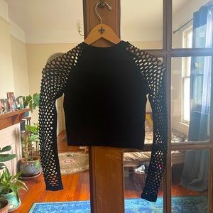 Black Fishnet Crop Top